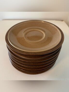 Denny Stoneware Cinnamon Saucers Set of 8